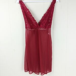 Elegant Red Lace Nightgown Size XL